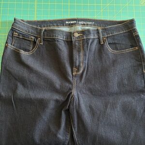 Old Navy Women's Dark Blue Curvy Skinny Jeans (14 Long)